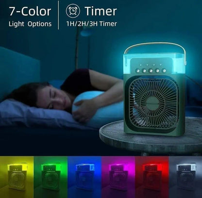 Portable USB Rechargeable Mini Air Cooler with Mist Function | White Personal Cooling Fan