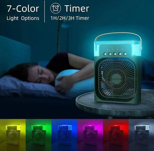 Portable USB Rechargeable Mini Air Cooler with Mist Function | White Personal Cooling Fan