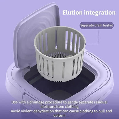 Portable Collapsible Washing Machine with Basket & Lid | Premium Lavender ABS Plastic Mini Washer