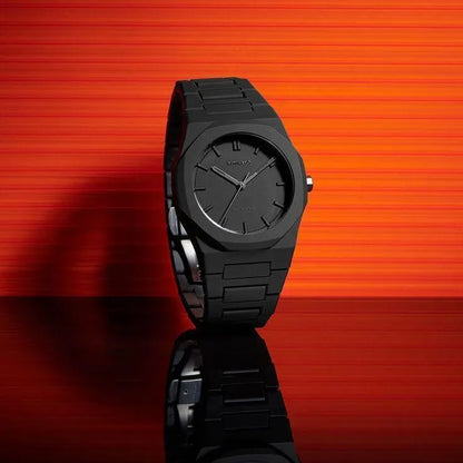 Black Octagonal Chain Watch for Men | Luxury Stainless Steel Wrist Watch