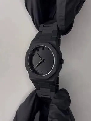 Black Octagonal Chain Watch for Men | Luxury Stainless Steel Wrist Watch