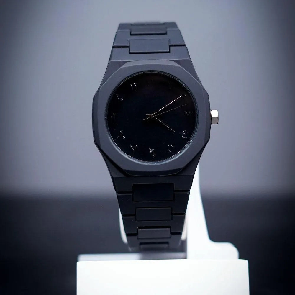 Black Octagonal Chain Watch for Men | Luxury Stainless Steel Wrist Watch