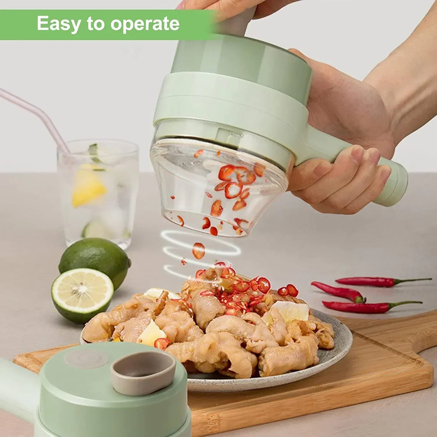 Electric Handheld Vegetable Cutter Slicer | Multifunctional Food Chopper for Fast Kitchen Prep