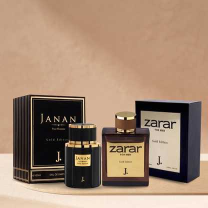 Janan & Zarar Gold Perfume Pack of 2 | Premium Long-Lasting Fragrance Set